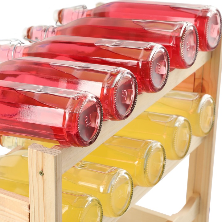 STOJAK REGAŁ NA WINO BUTELKI DREWNIANY 20 BUTELEK PÓŁKA NA ALKOHOL