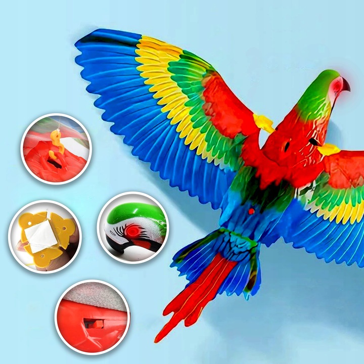 INTERAKTYWNA ZABAWKA DLA KOTA PAPUGA LATAJĄCA SKACZĄCA ELEKTRYCZNA NA ŻYŁCE