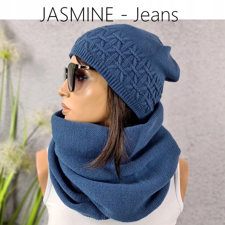 POLSKI KOMPLET CZAPKA + DUŻY KOMIN CIEPŁY - KOLORY