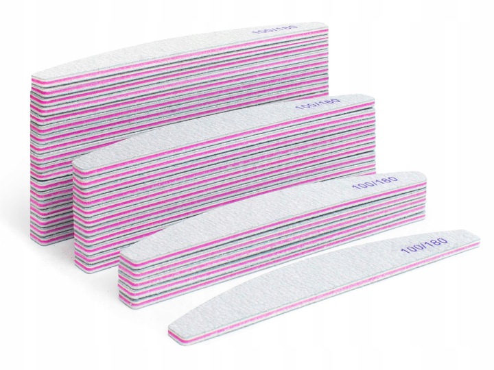 100 x Pilnik do Paznokci Łódka Zebra 100/180
