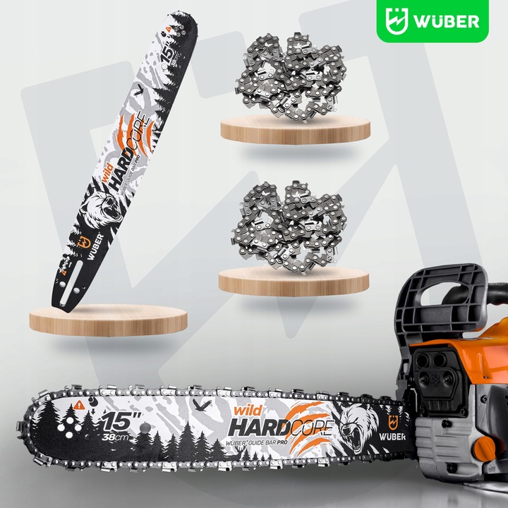 PROWADNICA DO PIŁY SPALINOWEJ PILARKI 15" 38CM + 2X ŁAŃCUCH 0.325"