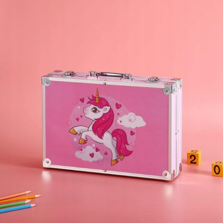 ZESTAW ARTYSTYCZNY PLASTYCZNY KREATYWNY DO MALOWANIA DLA DZIECKA WALIZKA