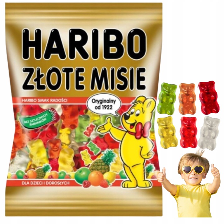 Żelki Haribo Złote Misie 1kg Goldbaren Smak Radości dla Dzieci i Dorosłych