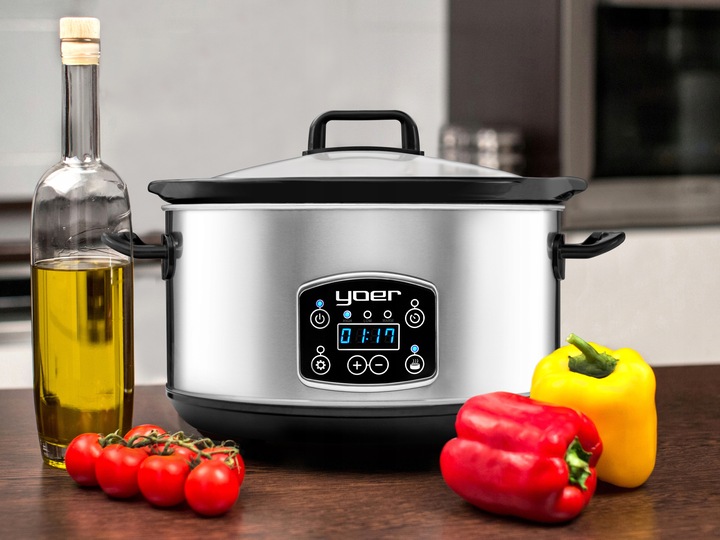Wolnowar Garnek ceramiczny Slow Cooker Yoer INOX LCD 280W 4,5L