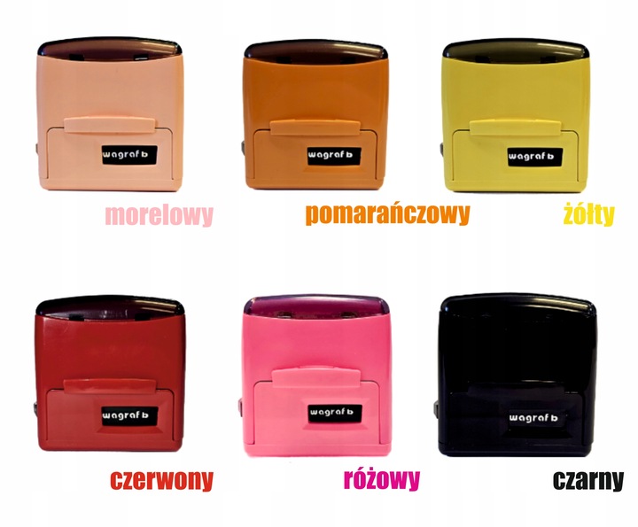 Pieczątka firmowa Wagraf B3s do 6 linii tekstu 12-kolorów obudowy