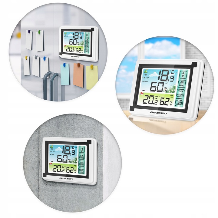 BEZPRZEWODOWA STACJA POGODOWA POGODY HIGROMETR + CZUJNIK