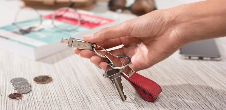 Metalowy Pendrive SANDISK ULTRA DUAL Drive LUXE USB-C 128GB 400MB/s