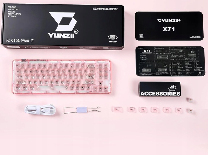 Klawiatura mechaniczna YUNZII X71, 4000 mAh, USB-C