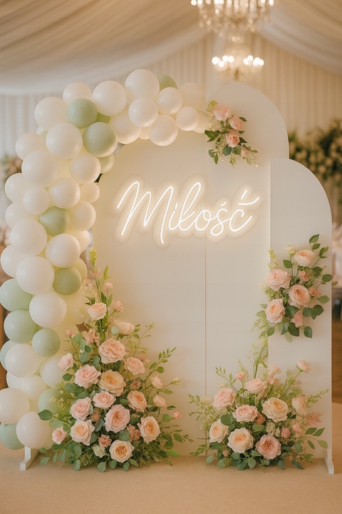 ŚCIANKA DEKORACYJNA MDF na urodziny, wesele, chrzest 180x90cm