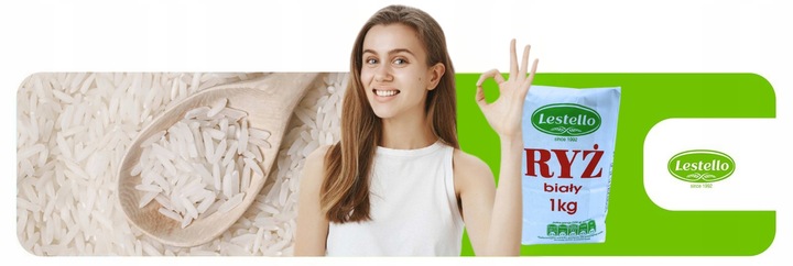 RYŻ BIAŁY 1 KG x 10 SZTUK VEGE NATURALNY LESTELLO