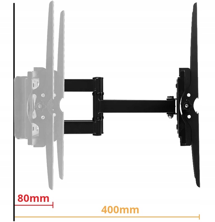 UCHWYT DO TELEWIZORA 32-85 CALI obrotowy EXTRA MOCNY DO 45KG wieszak TV hak