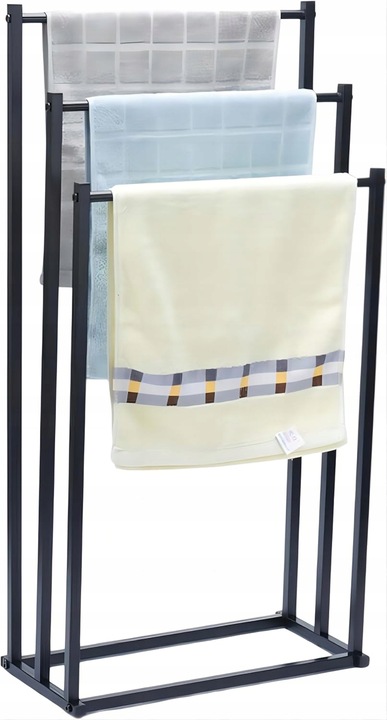 STOJAK NA RĘCZNIKI WIESZAK STOJĄCY PODŁOGOWY DO ŁAZIENKI METALOWY STABILNY