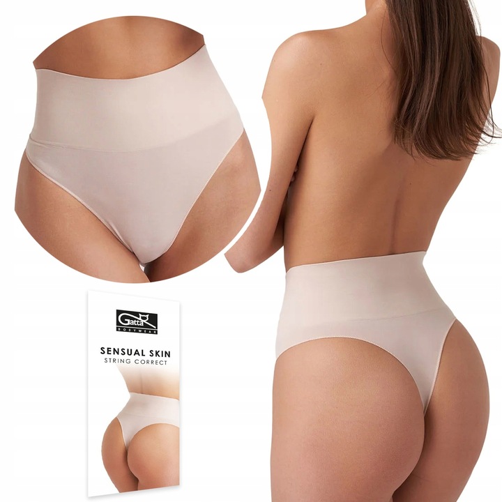 GATTA STRING CORRECT stringi z wysokim stanem majtki WYSZCZUPLAJĄCE - S