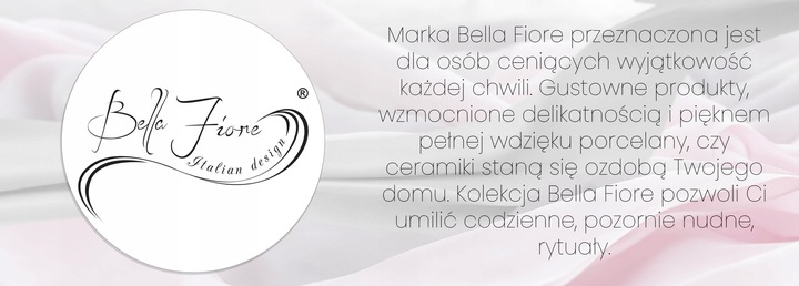 KOMPLET filiżanek 270ml ze spodkiem 2+2 BELLA FIORE zestaw kawowy