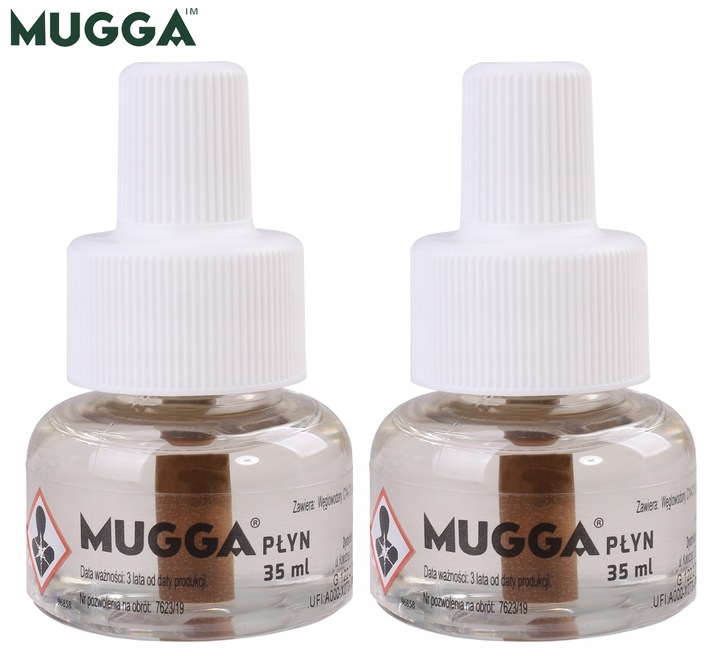 MUGGA na KOMARY ELEKTRO + 2 x Wkład płyn 5ml ODSTRASZACZ do kontaktu ZESTAW