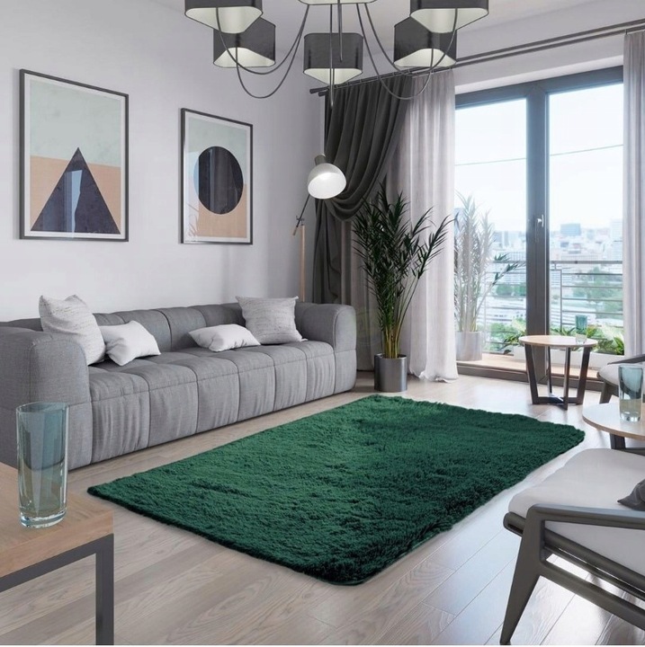 Pluszowy Dywan Shaggy Puszysty Do Salonu Miękki 160x230 Prostokąt Futrzany