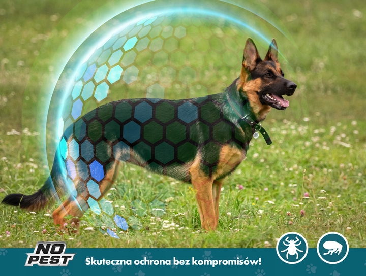 OBROŻA 75CM PRZECIW PCHŁOM KLESZCZOM PASOŻYTOM ROBAKOM DLA PSÓW NO PEST