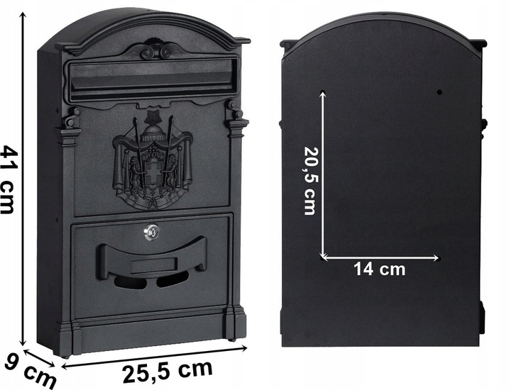 SKRZYNKA POCZTOWA NA LISTY POCZTĘ RUSTYKALNA RETRO VINTAGE CZARNA