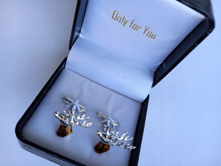 Srebrne spinki do mankietów Exciting Poroże Jeleń