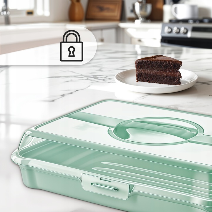 POJEMNIK NA CIASTO TORT WYPIEKI PUDEŁKO TRANSPORTER PROSTOKĄTNY BPA-FREE XL