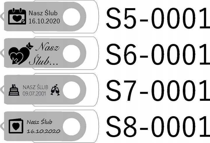 Pendrive 64 GB USB 2.0 pudełko + GRAWER ŚLUBNY