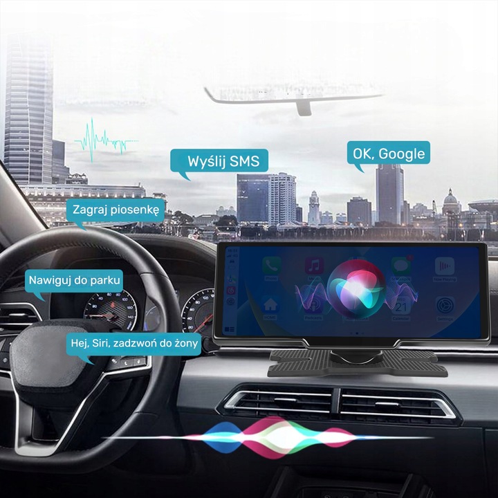 RADIO STACJA MULTIMEDIALNA MONITOR ANDROID AUTO APPLE CARPLAY 2 KAMERY