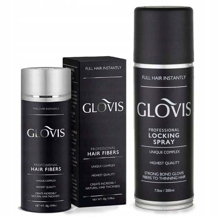 Włókna GLOVIS 28g Ciemny Brąz Dark Brown Mikrowłókna do Włosów