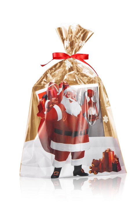 Torebki worki foliowe celofanowe MIKOŁAJ świąteczne cukierki 25x40 50 szt.