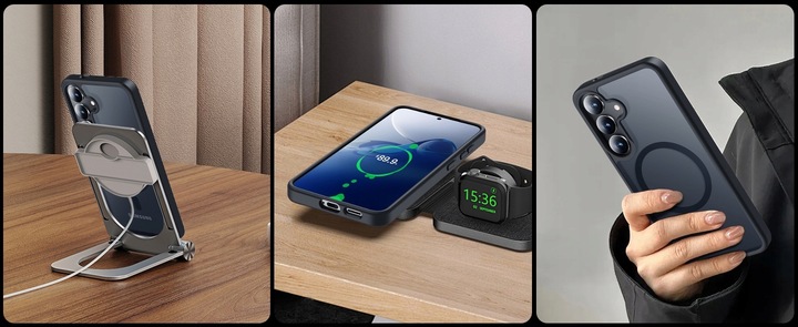 Etui CASE do Samsung Galaxy S25+ Plus MAGNETYCZNE MATOWE WZMACNIANE 2xSZKŁO