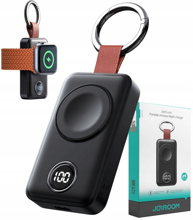 Joyroom powerbank bezprzewodowy 2000mAh 3W do Apple Watch czarny (JR-WQW01)