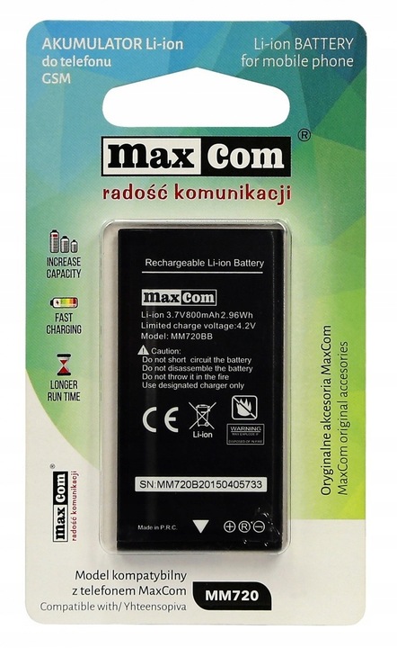 ORYGINALNY AKUMULATOR LI-ION MAXCOM MM 720 BB
