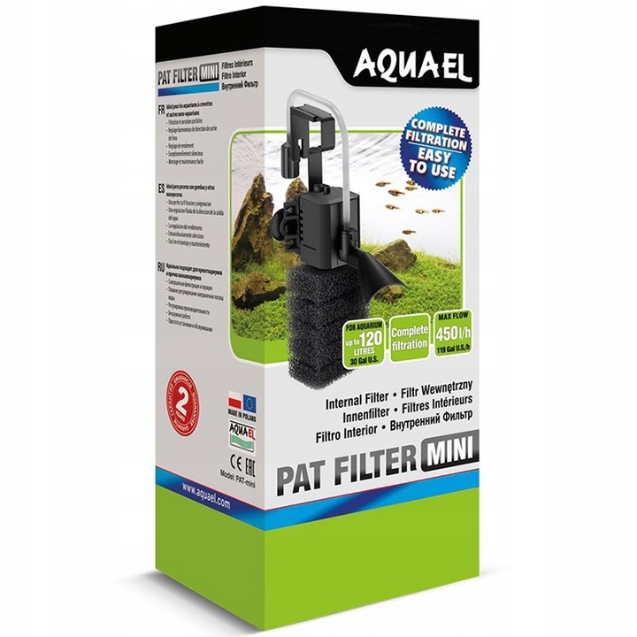 AQUAEL FILTR PAT MINI wewnętrzny do akwarium 120l