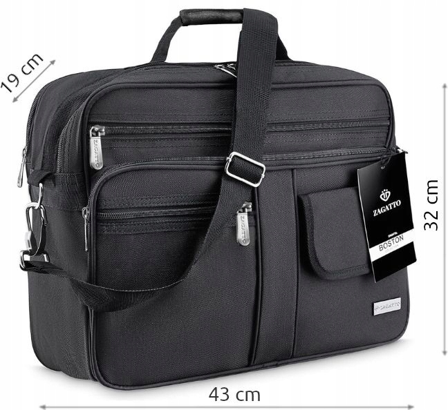 Torba męska na ramię DUŻA do pracy listonoszka mocna na laptopa