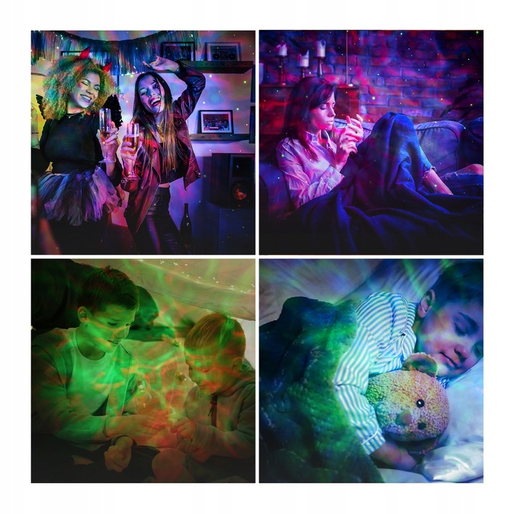 PROJEKTOR GWIAZD Lampka Nocna Astronauta Magic 20 8 TRYBÓW RGB