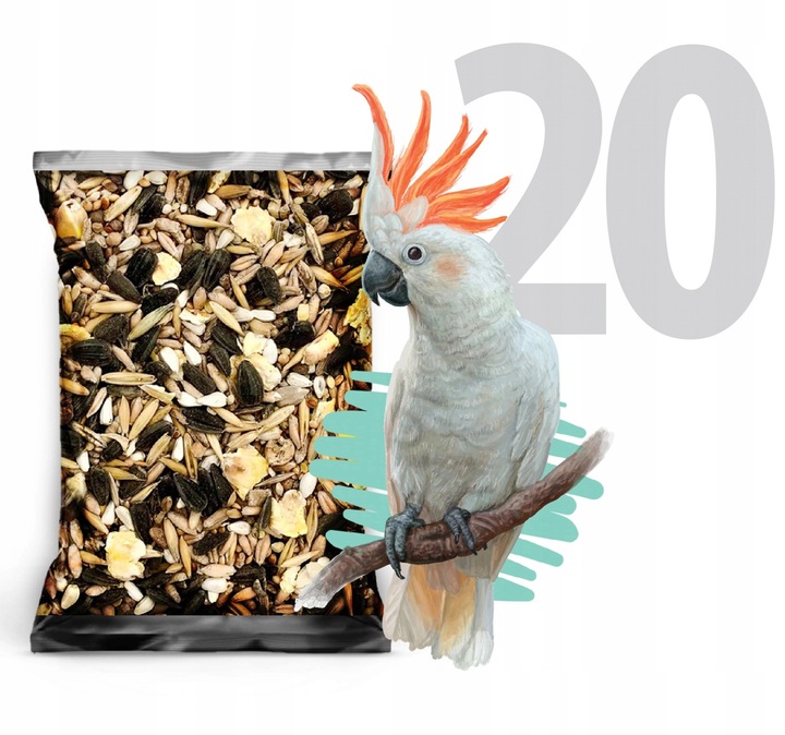 MIX DLA PAPUG FALISTYCH i ŚREDNICH Karma 20kg Nimfa Rozella STANDARD Champi