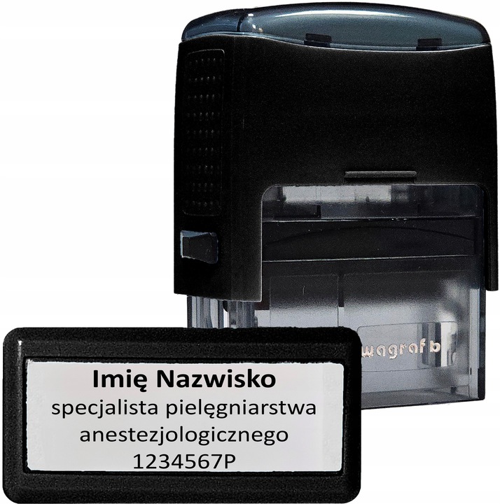 WAGRAF B2 - Pieczątka do 4 wersów - 12 kolorów obudowy do wyboru - IMIENNA