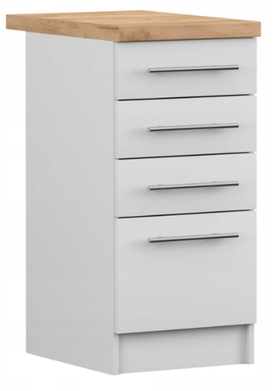 KUCHNIA Szafka kuchenna INEZ stojąca 40 biały craft złoty SZUFLADY