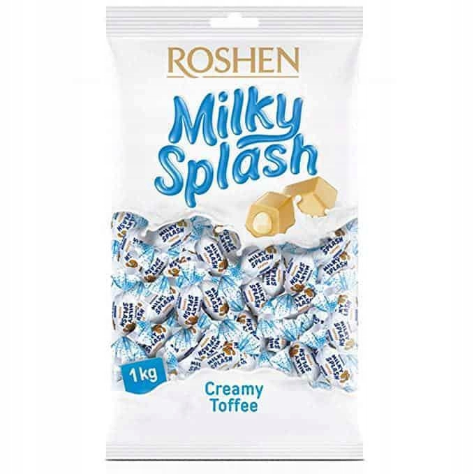 Cukierki Roshen „Milky Splash” Toffi z nadzieniem mlecznym 1kg
