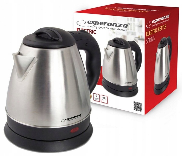 CZAJNIK ELEKTRYCZNY BEZPRZEWODOWY STALOWY 1L 1350W INOX MAŁY