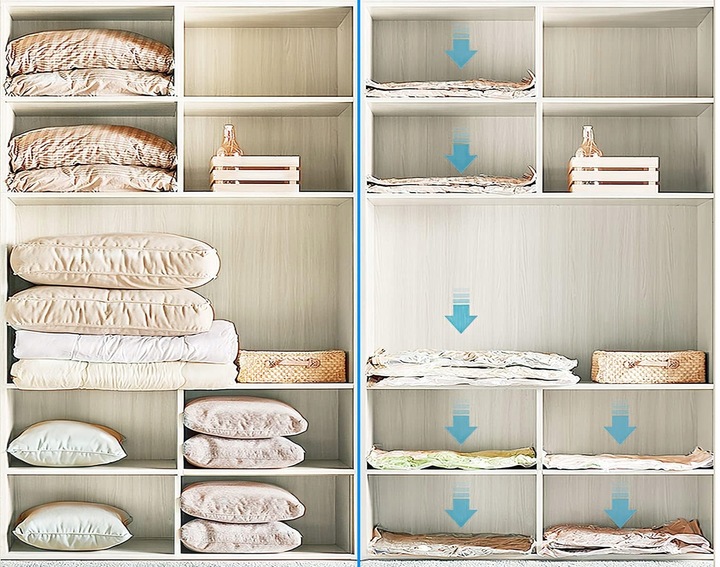 WORKI PRÓŻNIOWE Na Ubrania Pościel Torby, ZESTAW 12 SZTUK , 4 ROZMIARY