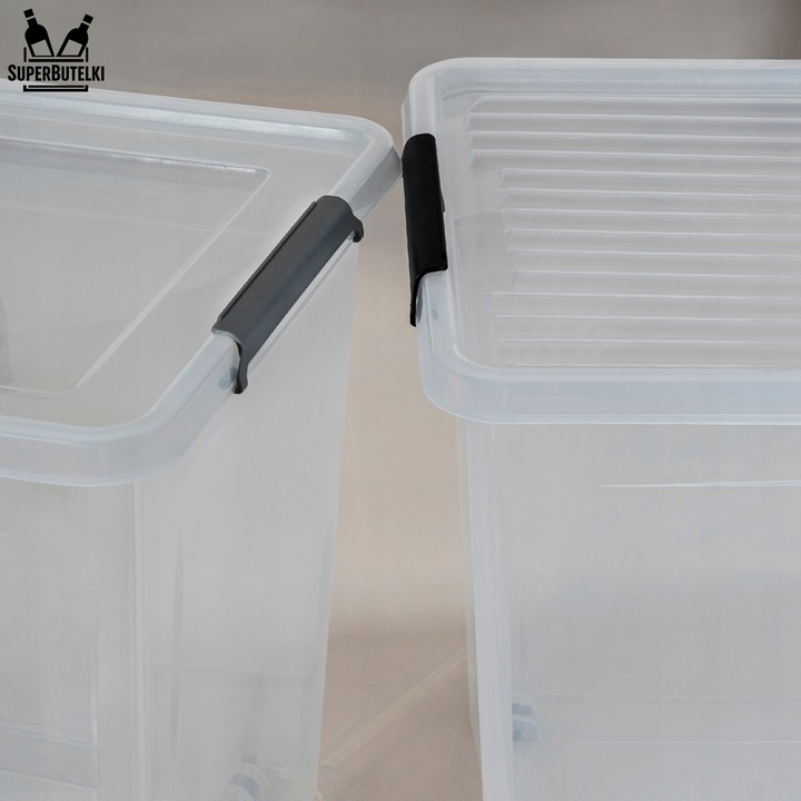 DUŻY POJEMNIK Z KÓŁKAMI 80L PLASTIKOWY ORGANIZER SZUFLADY SZAFY NA