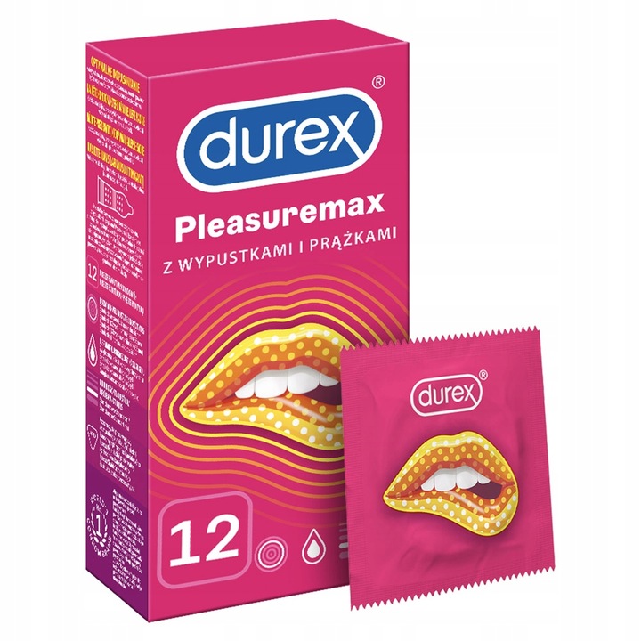 DUREX prezerwatywy PLEASUREMAX z wypustkami i prążkami 12 sztuk