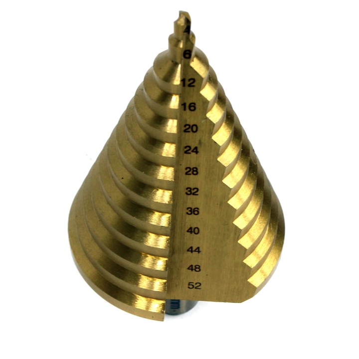 WIERTŁO STOŻKOWE WIELO STOPNIOWE CHOINKOWE TYTAN HSS DO METALU 4-52MM