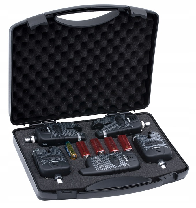 ZESTAW SYGNALIZATORÓW WĘDKARSKICH Z CENTRALKĄ 4+1 W PUDEŁKU