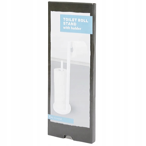 Stojak na papier toaletowy z uchwytem powlekany proszkowo 51cm BIAŁY