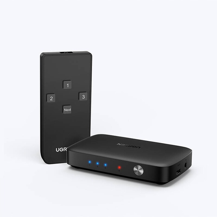 UGREEN Rozdzielacz Przełącznik Switch Adapter 3w1 3x HDMI 1.4 4K Z Pilotem
