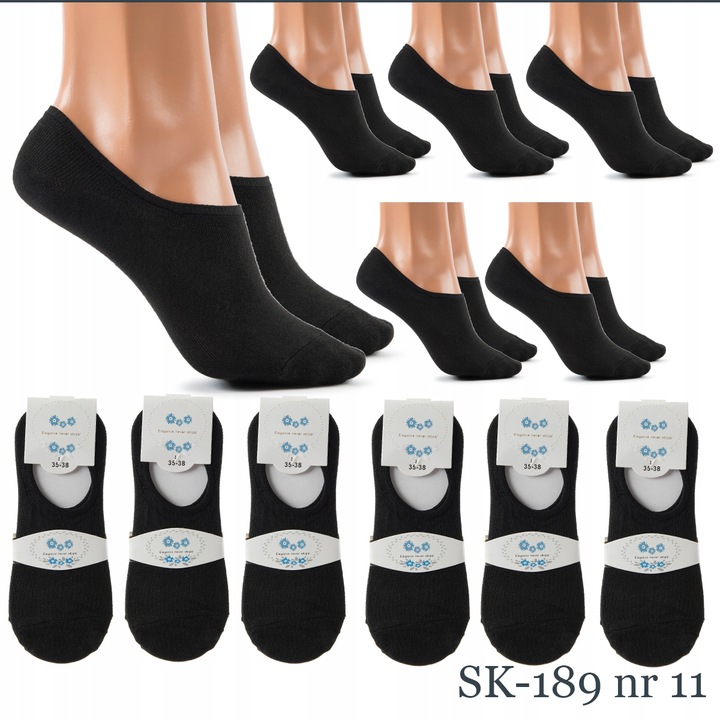 6x STOPKI DAMSKIE BAWEŁNIANE KOLOROWE SKARPETKI SILIKON WESOŁE WZORY