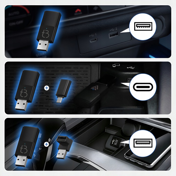 Bezprzewodowy Adapter Mini USB TB-NANO Carplay / Android Auto do