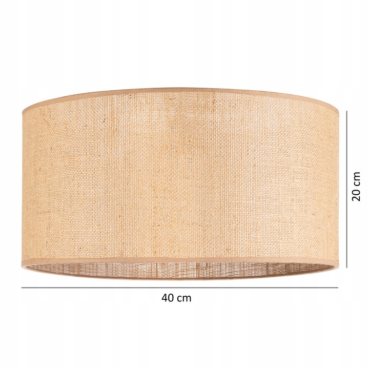 ABAŻUR RUSTYKALNY okrągły walec tuba 40cm JUTA beżowy