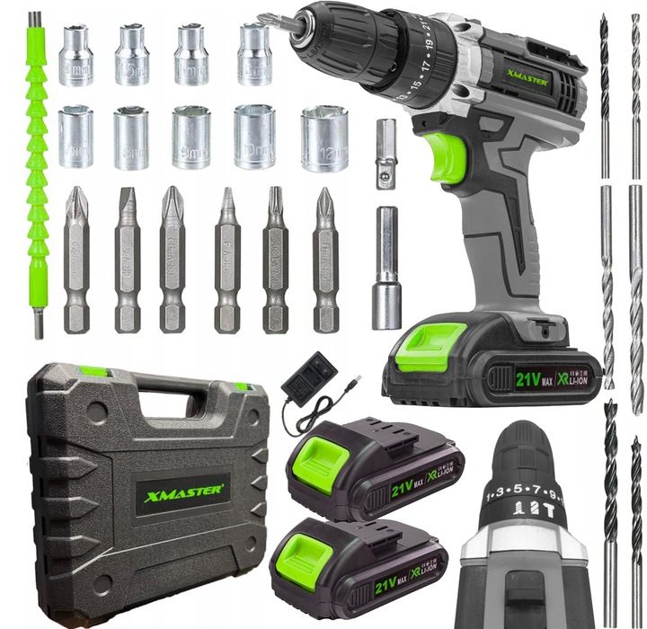 UDAROWA WIERTARKO WKRĘTARKA AKUMULATOROWA BITY NASADKI WALIZKA ZESTAW